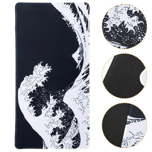 3Pièces Tapis De Souris Noir Antidérapant Et 2