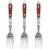 3Pcs Fruit Tasting Forks Wood Handle Comfortable Grip Dinnerware 6