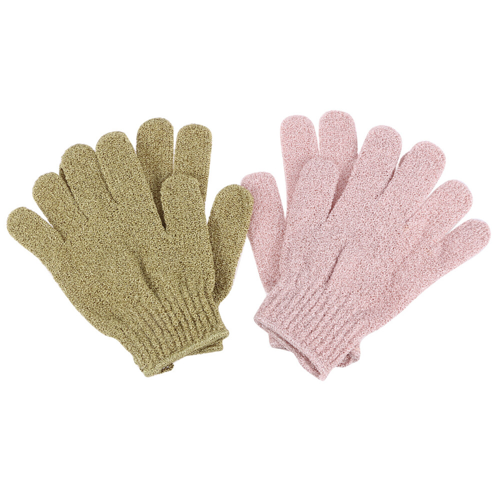 Villcase 6Pairs Five Fingers Bath Gloves Assorted Colors Body Wash And Massage