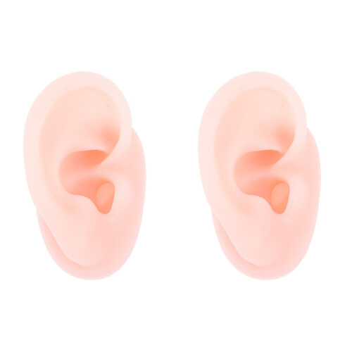 2Pièces Modèles D'oreilles Silicone Khaki Simulation Perçage 1