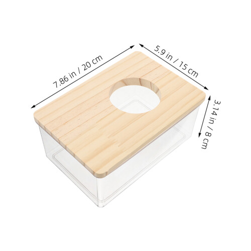 Transparente En Pet+bois Pour Bain De Sable Hamster 1