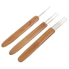 9Pcs Durable Bamboo Iron Dreadlock Crochet Needle Set for Hair Locs