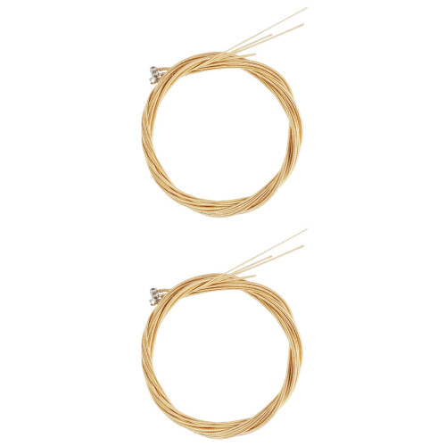 2Sets Portable Golden Bass String Replacements Durable Acoustic Use 2