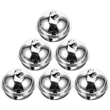 42Pcs Silver Round Christmas Bells for Home Decor and Handmade Crafts