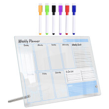 3Sets Desk Acrylic Memo Boards Clear Writable Whiteboards