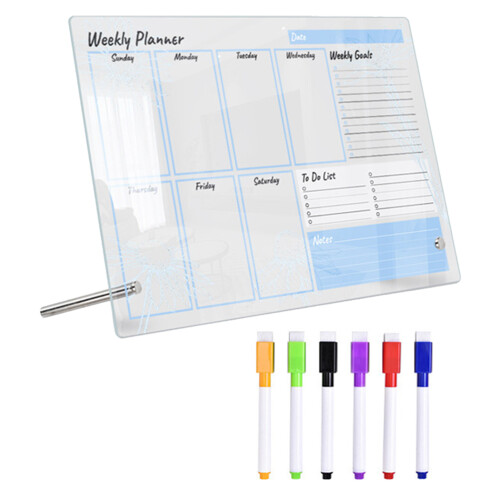 3Sets Desk Acrylic Memo Boards Clear Writable Whiteboards 1
