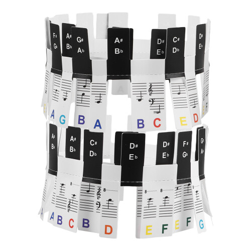 3Sets White Piano Keyboard Stickers Durable PVC Protective Note Labels 1
