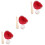 3Sets Mini Baseball Bat Glove Set Red ABS Miniature Craft Supply 7