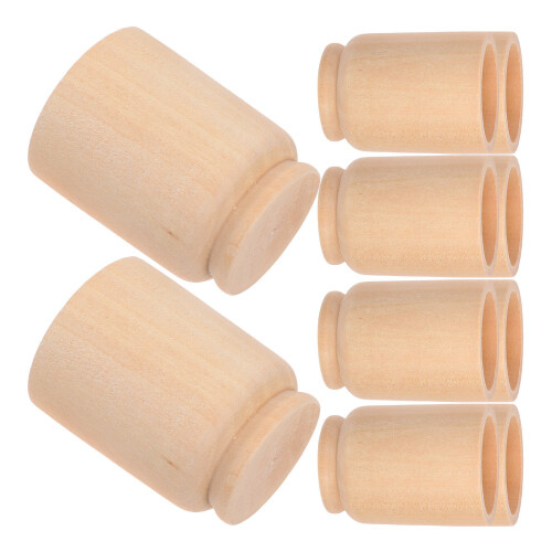 30Pcs Wooden Easter Egg Display Cups Light Yellow Craft Storage Holder 2