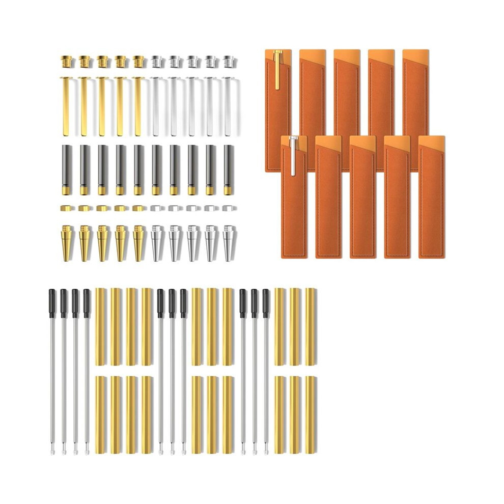 Pen Kits for Woodturning 10 Pack with Bonus 10 Pen Covers Pen Making Tools Slimline Pen Turning Supplies Twist Pen Kit