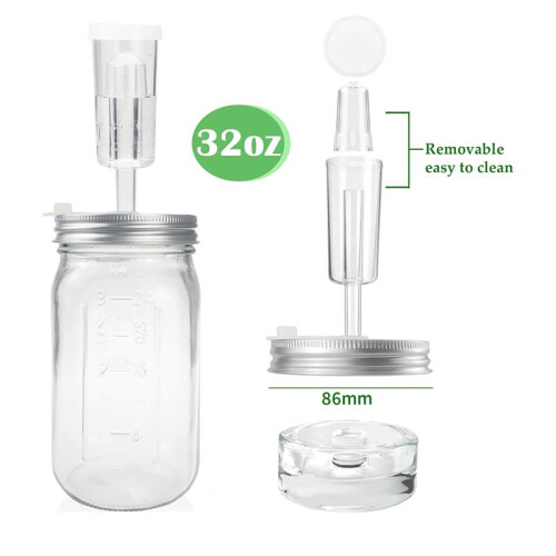 2 Pack 32 Oz Mason Jar Fermentation Kit, Fermentation Jars, Fermentation Lids, Fermenting Weights and Airlocks 2