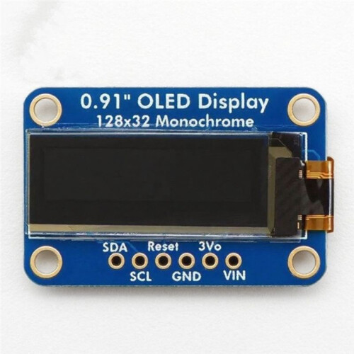 0.91 Inch OLED Display Module 128x32 Monochrome I2C-STEMMA QT/QWIIC LCD Screen DIY Module 2