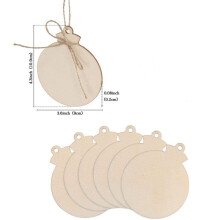 50 Stuks DIY Kerstversiering van Hout, Grote Natuurlijke Houten Plakjes, Voorgeboord met Gat, Houten Cirkels voor Kerstknutsels