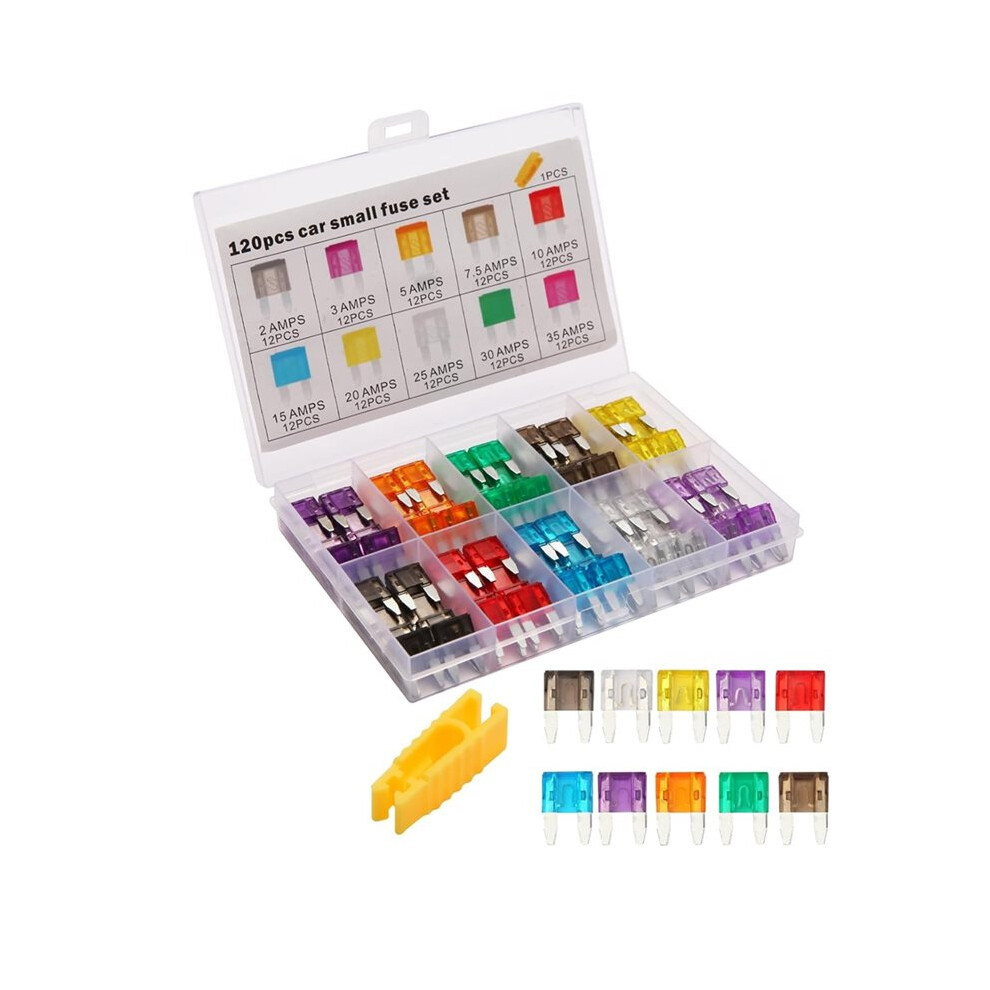 120 Pieces Fuse Kit, Car Fuse Assortment Kit, Blade Fuses Automotive For Car, Rv, Truck, Marine, Motorcycle Tauoh