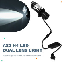 Faros Delanteros A82 H4 con Lente, Bombillas LED HIB2 para Coche y Motocicleta, Proyector Doble, Volante A la Derecha