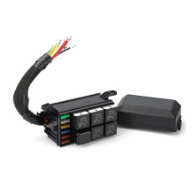 12V 6-Slots Voorgemonteerde Zekeringrelaiskast, Universeel Zekeringverdeelblok, Paneel en Relaiskit