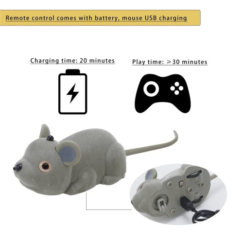 Interactive Cat Toys for Indoor Cats Remote Control Mouse Automatic Moving Cat Toy with Automatically Sense Obstacles 2