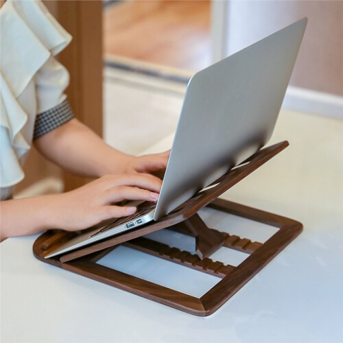 Wooden Computer Stand Adjustable Desktop Student Reading Rack Laptop Cooling Rack Folding Stand 2