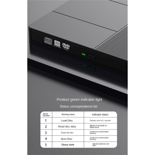 Multifunctional External Hard Drive with DVD/CD Playback Support, Portable Burner, USB 3.0 Interface, /TF Card Slot 1