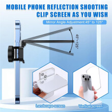Smartphone Camera Mirror Reflection Clip Kit, Selfie Reflector Mirror for Phone to Use Back Camera, Travel Photography A