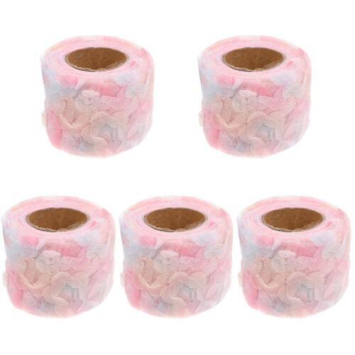 De Ruban Dentelle Rose Chiffon Pour Décorations Artisanales 1