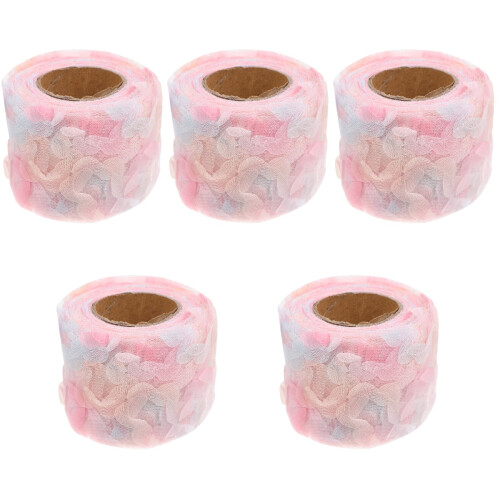 De Ruban Dentelle Rose Chiffon Pour Décorations Artisanales 2