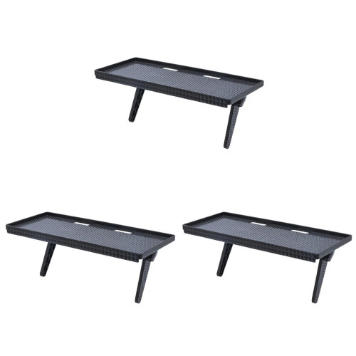 3Pcs Black Simple Wall-Mounted Rack with Large Storage for Home 1