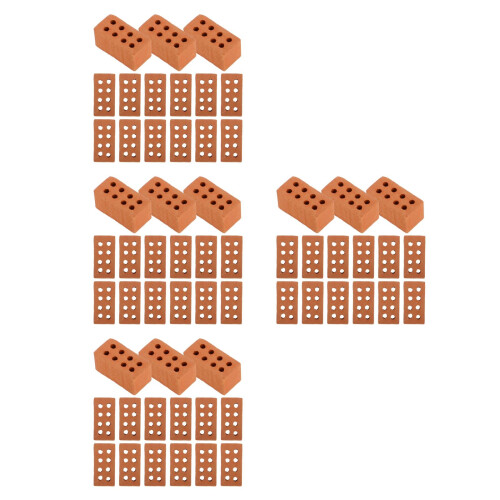 200Pcs Light Brown Miniature Clay Bricks for DIY Diorama Crafts Decor 2