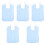 5Pcs Sky-Blue Adult Bibs Washable Polyester Dining Clothing Protector 3