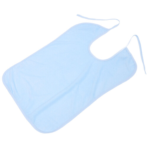 5Pcs Sky-Blue Adult Bibs Washable Polyester Dining Clothing Protector