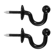 4Pcs Black Curtain Tiebacks Hooks Zinc Alloy Decorative Wall Organizer