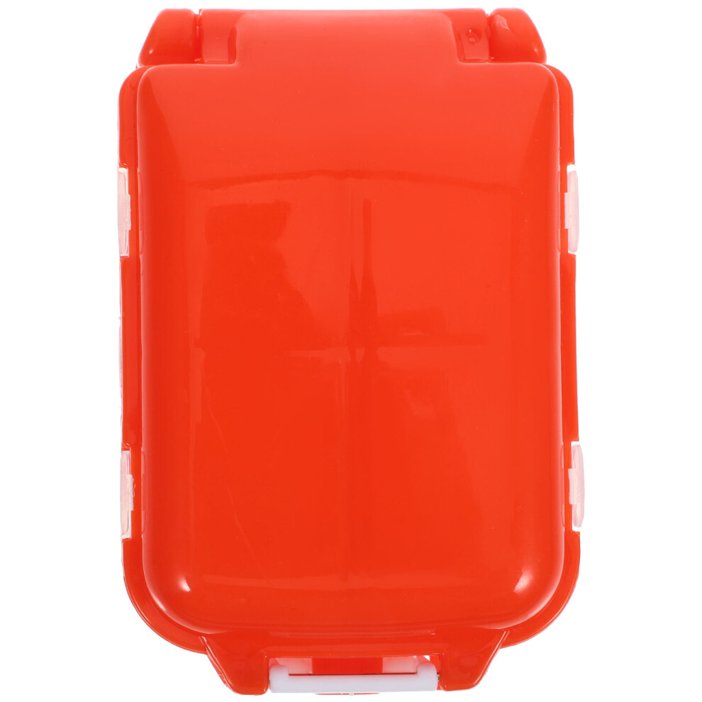 Totority Orange 5Pcs Travel Pill Organizer Multi-Compartment Pp Case Portable