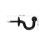4Pcs Black Curtain Tiebacks Hooks Zinc Alloy Decorative Wall Organizer 2