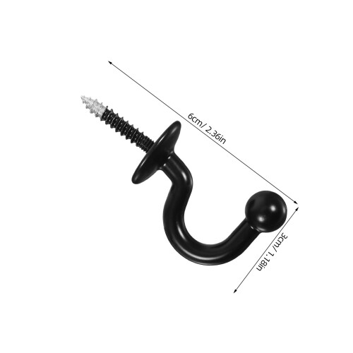 4Pcs Black Curtain Tiebacks Hooks Zinc Alloy Decorative Wall Organizer 2