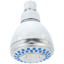 2Pcs Adjustable Silver Plastic Shower Head High Pressure for Bathroom