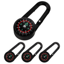 16Pcs Black ABS Hiking Buckle Keychain with Compass