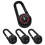 16Pcs Black ABS Hiking Buckle Keychain with Compass 10