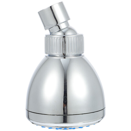 2Pcs Adjustable Silver Plastic Shower Head High Pressure for Bathroom 1