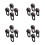 16Pcs Black ABS Hiking Buckle Keychain with Compass 9