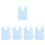 5Pcs Sky-Blue Adult Bibs Washable Polyester Dining Clothing Protector 5