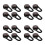 16Pcs Black ABS Hiking Buckle Keychain with Compass 6