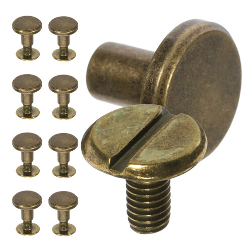 40Pcs Golden Round Flat Head Rivets for Leathercraft and Bookbinding