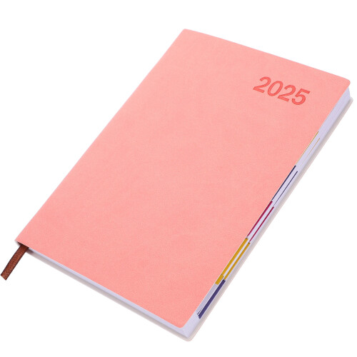 2Pcs Delicate Pink PU Daily Planner Notebook Organizer for Home Office 2