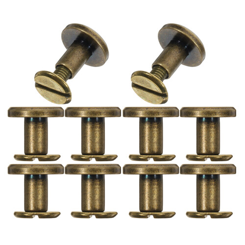 40Pcs Golden Round Flat Head Rivets for Leathercraft and Bookbinding 2