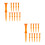 20Pcs Plastic Golf Tees Orange Durable Wheel Design for Driving Range 6