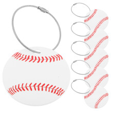 6St Meerkleurige Honkbal Bag Tags Met Duurzaam Metalen Ringetje