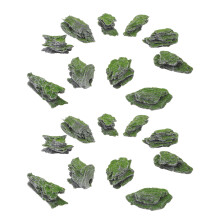 20Pcs Multi Color Fake Rocks Wood Plastic Miniature Diorama Supplies