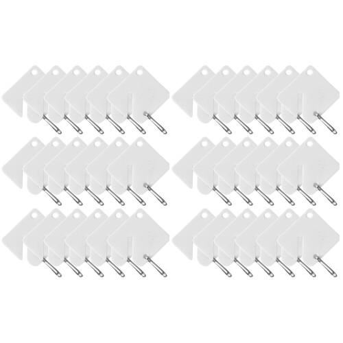 120Pcs White Acrylic Key Tags with Rings for Daily Use 1
