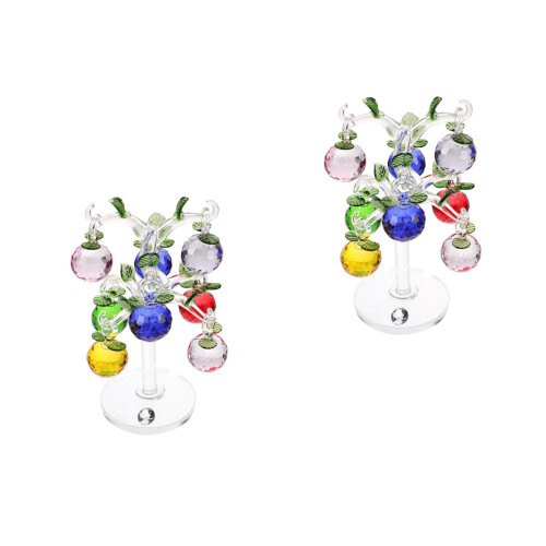 2Sets Delicate Crystal Tree with Assorted Color Desktop Decor 1