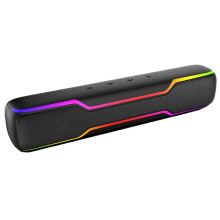 Haut-Parleur Sans Fil Portable avec Barre de Son Lumineuse RGB, Haut-Parleur pour Ordinateur de Bureau et Portable